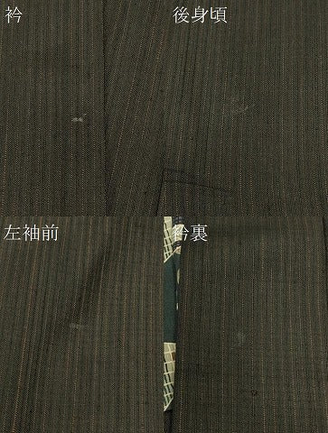 平和屋着物#男性 長羽織 紬地 縞 黒地 正絹 逸品 CABK3503in