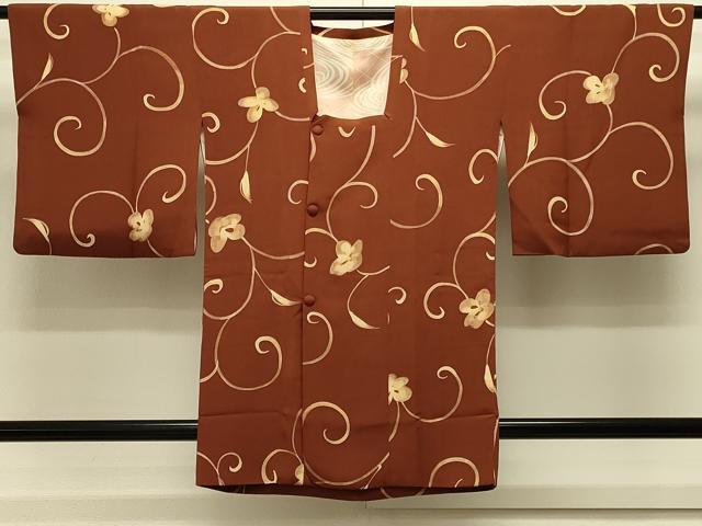 平和屋着物#道行コート ろうけつ染め 花唐草文 正絹 逸品 CABK3507in