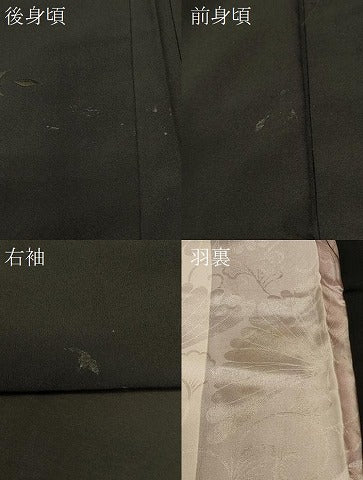 平和屋着物#羽織 総刺繍 枝花文 黒地 洗える着物 CABK3515in