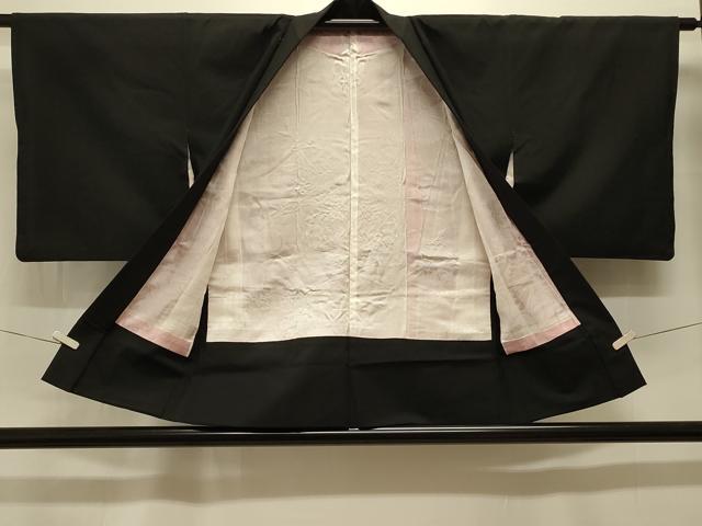 平和屋着物#羽織 総刺繍 枝花文 黒地 洗える着物 CABK3515in