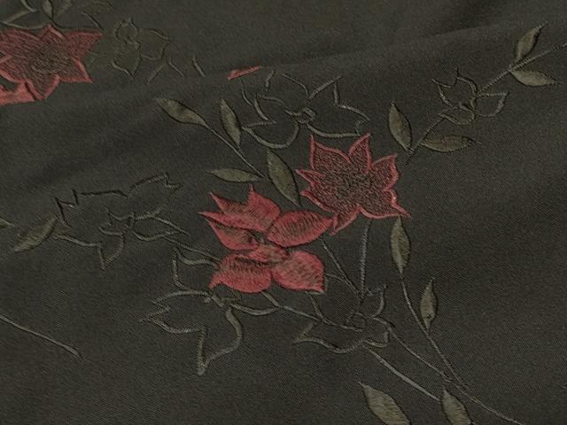 平和屋着物#羽織 総刺繍 枝花文 黒地 洗える着物 CABK3515in