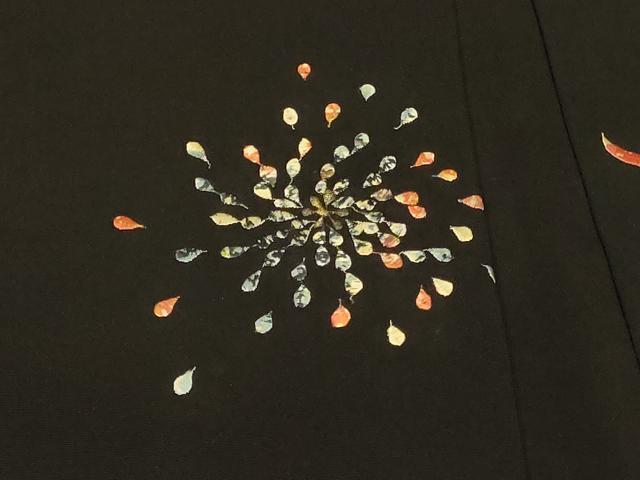 平和屋着物#羽織 総刺繍 乱菊 黒地 金糸 正絹 逸品 CABK3521in