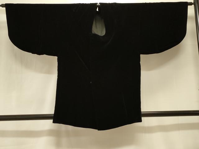 平和屋着物#和装コート 黒地 ベロア CABK3551in