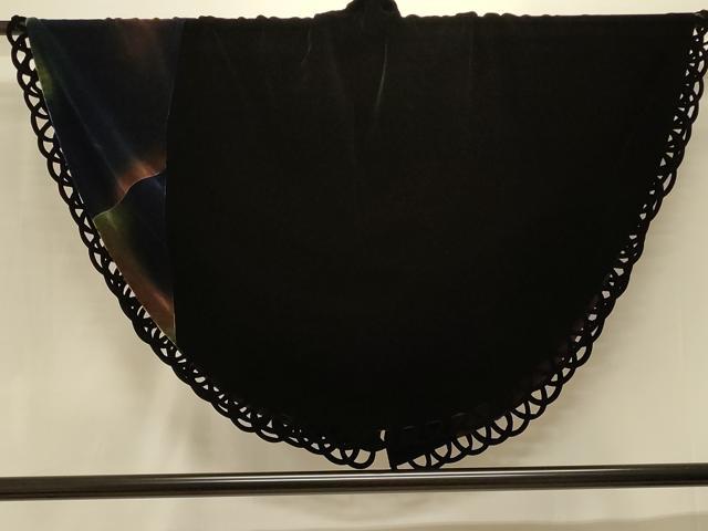 平和屋着物#和装コート ポンチョ 黒地 ベロア CABK3553in
