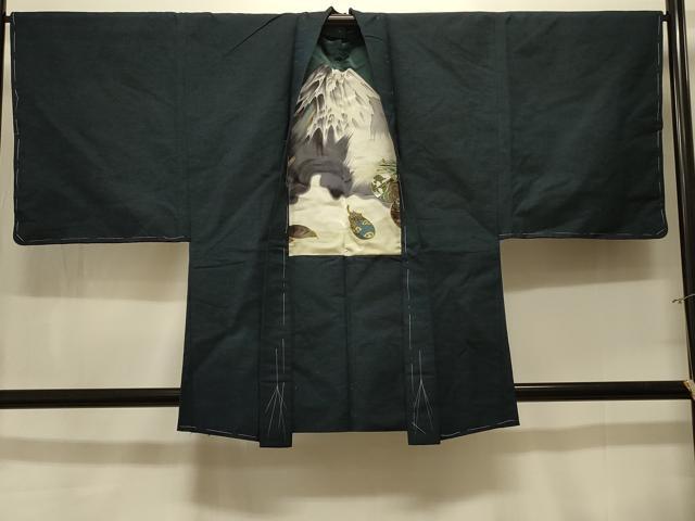 平和屋着物#男性 羽織 紬地 霞文 正絹 逸品 未使用 CABK3571in