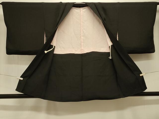 平和屋着物#羽織 寿光織 風景花文 黒地 銀糸 正絹 逸品 CABK3579in
