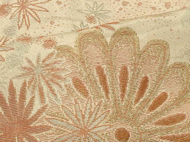 平和屋着物#長羽織 寿光織 舞花文 銀糸 正絹 逸品 CABK3587in