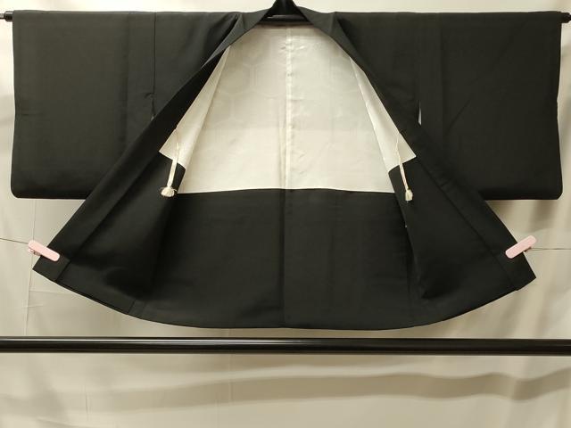 平和屋着物#羽織 手描き 枝梅文 黒地 金彩 正絹 逸品 CABK3597in
