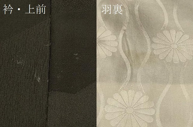 平和屋着物#羽織 花絵巻文 黒地 金銀彩 正絹 逸品 CABK3600in