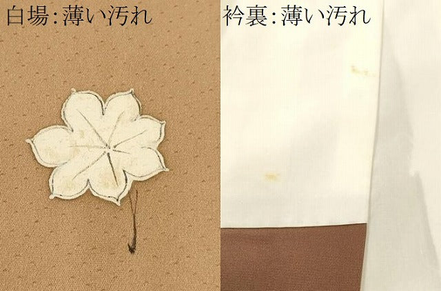 平和屋着物■訪問着 手描き 舞葉文 暈し染め 正絹 逸品 CABK3609ev