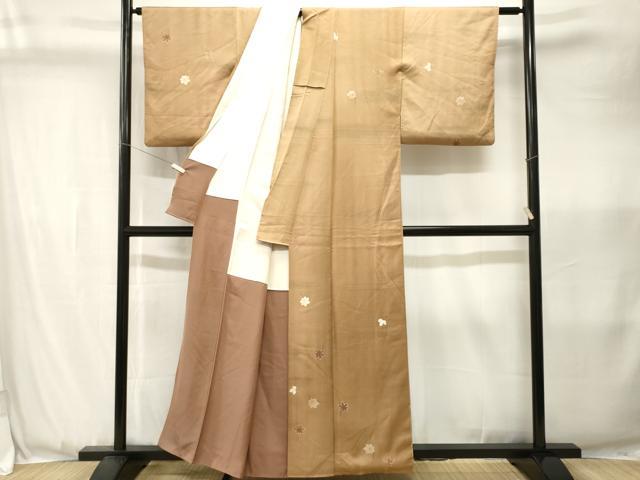 平和屋着物■訪問着 手描き 舞葉文 暈し染め 正絹 逸品 CABK3609ev