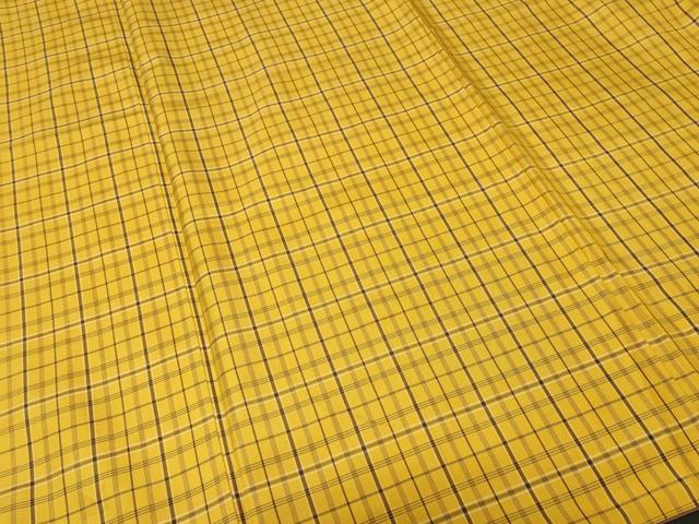 平和屋着物■上質な紬 格子柄 正絹 逸品 CABK3624ev
