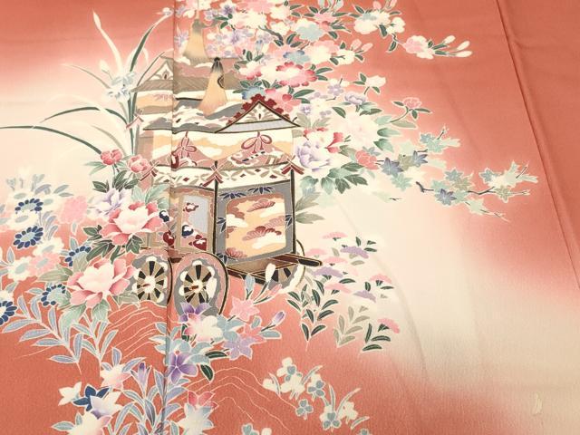 平和屋着物■訪問着 鉾草花文 暈し染め 金彩 正絹 逸品 CABK3635ev