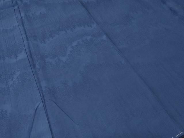 平和屋着物■上質な色無地 樹林地紋 紺青色 正絹 逸品 CABK3644ev