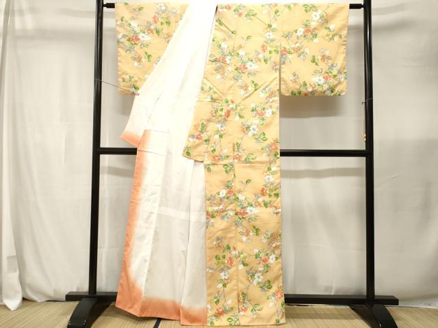 平和屋着物■小紋 枝花文 洗える着物 CABK3688ev