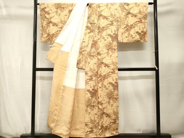 平和屋着物■上質な小紋 芝草花文 正絹 逸品 CABK3701ev