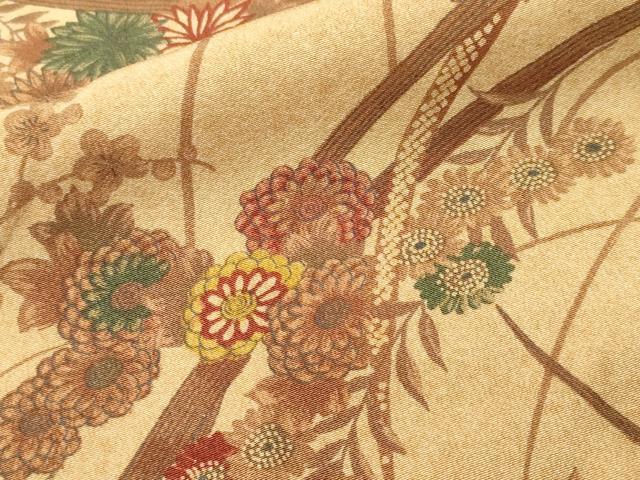 平和屋着物■上質な小紋 芝草花文 正絹 逸品 CABK3701ev