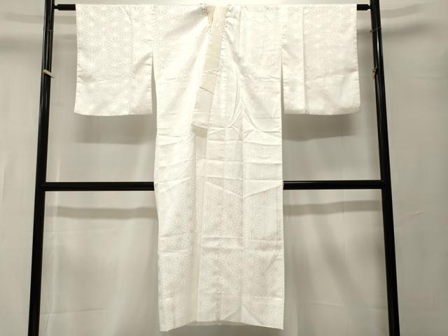 平和屋着物■長襦袢 無双仕立て 麻の葉地紋 白色 半衿刺繍 洗える着物 CABK3723ev