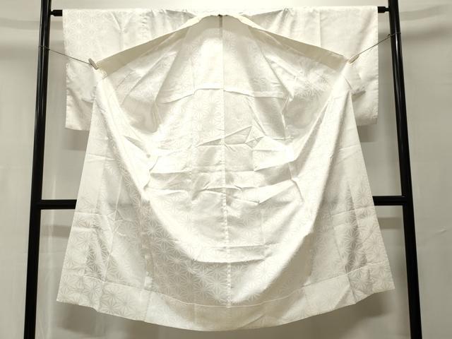 平和屋着物■長襦袢 無双仕立て 麻の葉地紋 白色 半衿刺繍 洗える着物 CABK3723ev