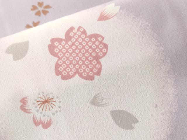 平和屋着物■長襦袢 無双仕立て 舞桜文 暈し染め 洗える着物 CABK3724ev
