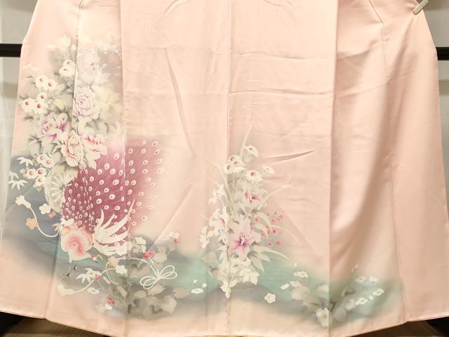 平和屋着物■訪問着 花車文 孔雀 暈し染め 正絹 逸品 CABK3739ev