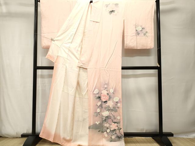 平和屋着物■訪問着 草花文 暈し染め 正絹 逸品 CABK3748ev