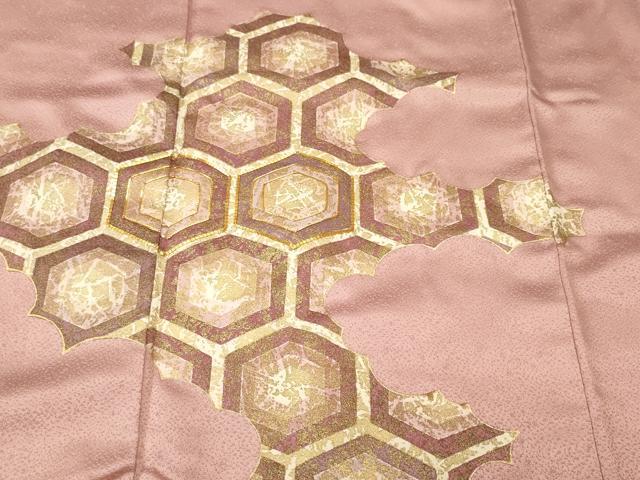 平和屋着物■訪問着 駒刺繍 亀甲文 金彩 正絹 逸品 CABK3757ev