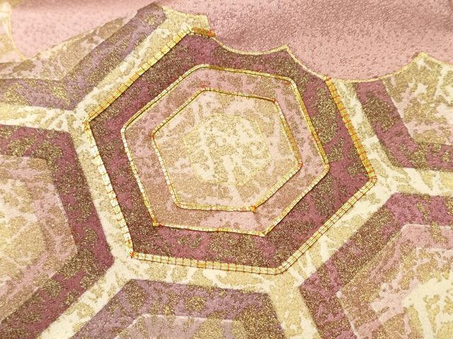 平和屋着物■訪問着 駒刺繍 亀甲文 金彩 正絹 逸品 CABK3757ev