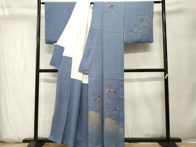 平和屋着物■訪問着 寿光織 草花文 金彩 正絹 逸品 CABK3762ev