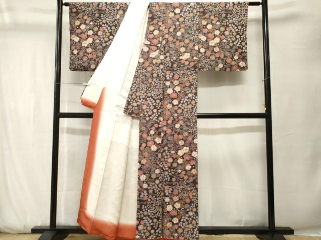 平和屋着物■上質な小紋 辻が花 金彩 正絹 逸品 CABK3783ev