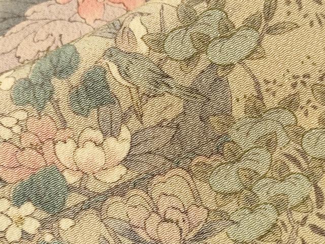 平和屋着物■上質な小紋 枝花文 花鳥文 金彩 正絹 逸品 CABK3792ev