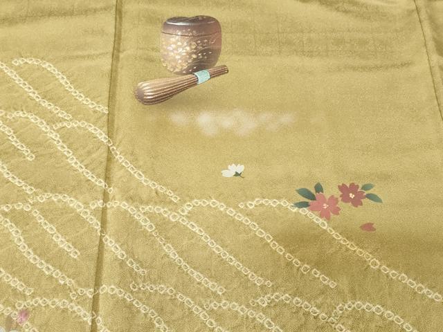 平和屋着物■訪問着 霞花蝶文 暈し染め 銀彩 正絹 逸品 CABK3804ev