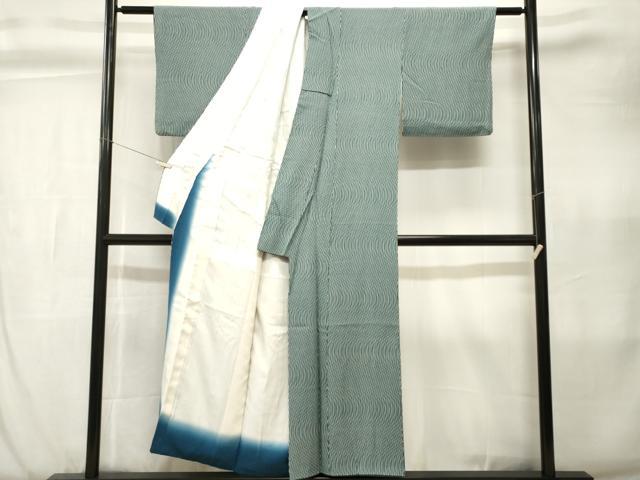 平和屋着物■上質な小紋 縞 よろけ縞 正絹 逸品 CABK3805ev