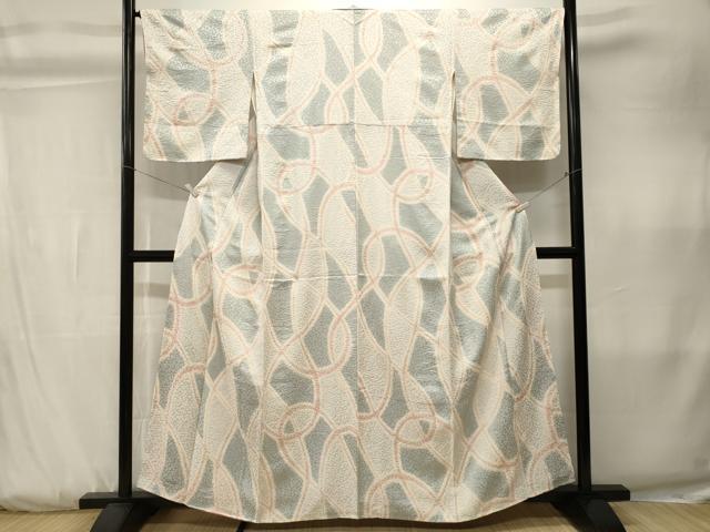 平和屋着物■上質な小紋 絞り 抽象文様 正絹 逸品 CABK3807ev