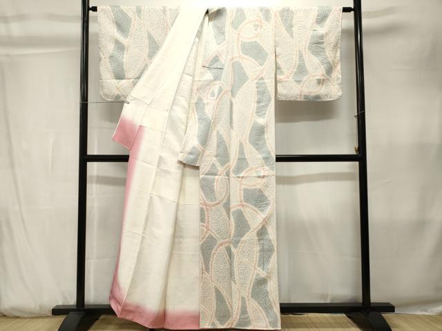 平和屋着物■上質な小紋 絞り 抽象文様 正絹 逸品 CABK3807ev