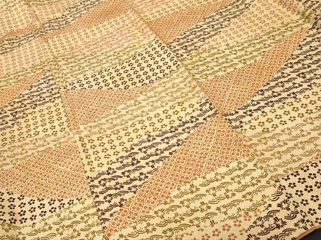 平和屋着物■上質な小紋 切嵌花文 正絹 逸品 CABK3813ev