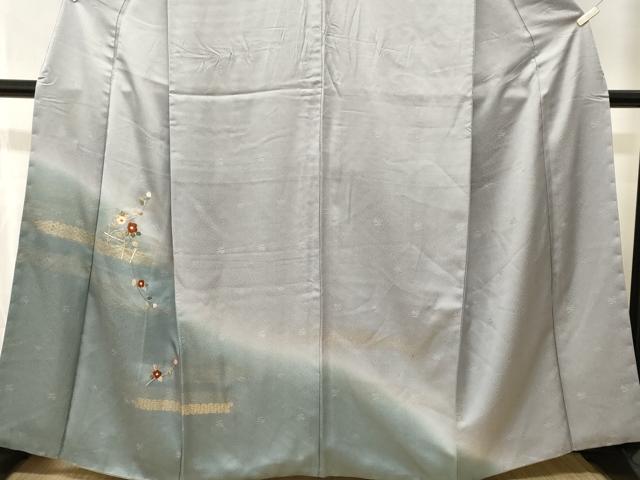 平和屋着物■訪問着 刺繍 枝花文 暈し染め 金彩 正絹 逸品 CABK3821ev