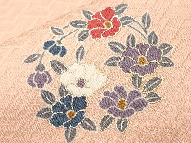 平和屋着物■上質な小紋 草花文 金彩 正絹 逸品 CABK3827ev