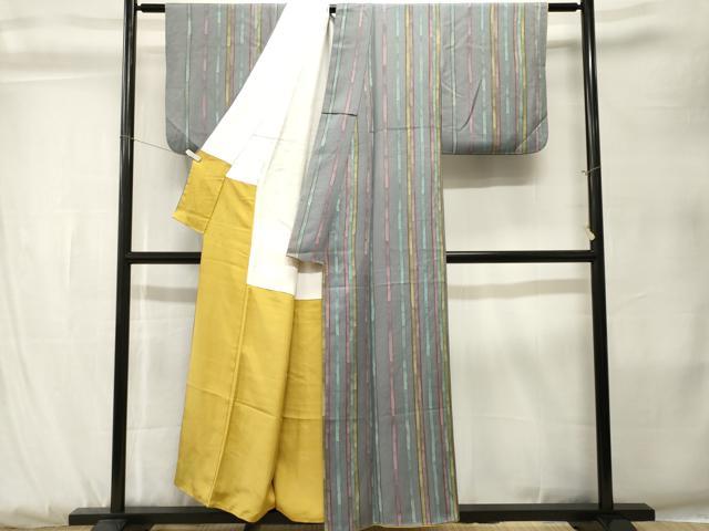 平和屋着物■上質な小紋 縞 正絹 逸品 CABK3830ev