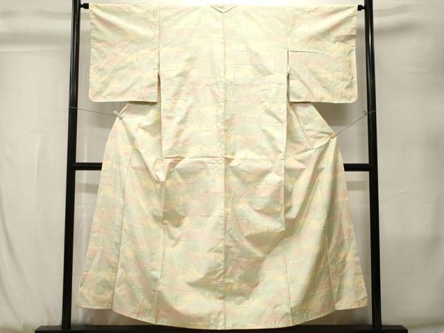 平和屋着物■上質な紬 幾何学文 正絹 逸品 CABK3835ev