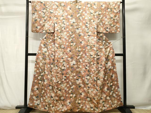 平和屋着物■上質な小紋 絞り 辻が花 金彩 正絹 逸品 CABK3847ev