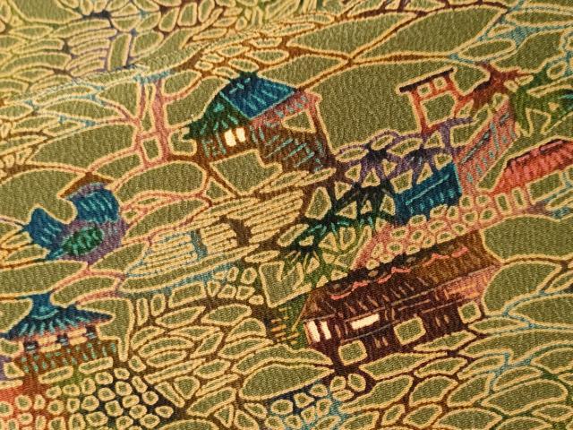 平和屋着物■上質な小紋 鴛鴦風景文 正絹 逸品 CABK3849ev