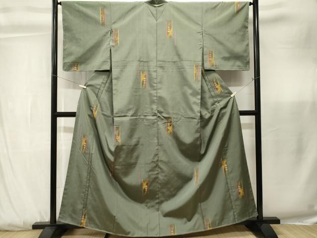 平和屋着物■上質な紬 孔雀 正絹 逸品 CABK3851ev