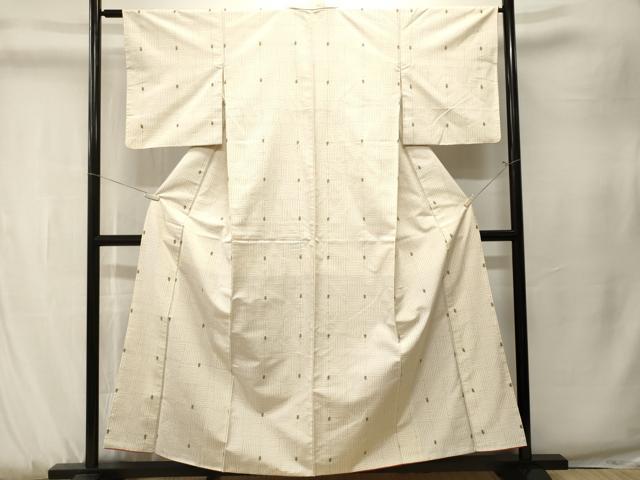 平和屋着物■上質な紬 幾何学文 正絹 逸品 CABK3878ev
