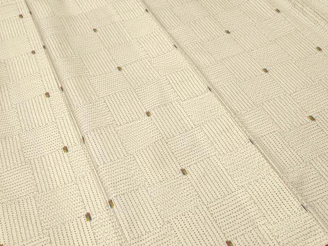 平和屋着物■上質な紬 幾何学文 正絹 逸品 CABK3878ev