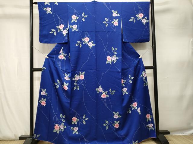 平和屋着物■上質な小紋 草花文 正絹 逸品 CABK3895ev
