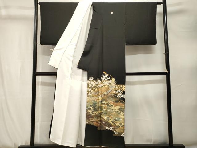 平和屋着物■豪華黒留袖 文箱浜松文 暈し染め 金彩 正絹 逸品 CABK3898ev