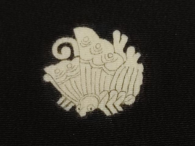 平和屋着物■豪華黒留袖 刺繍 尾長鳥芒文 暈し染め 金銀彩 正絹 逸品 CABK3913ev