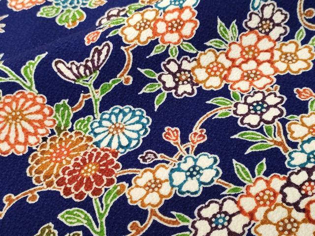 平和屋着物■上質な小紋 枝花文 正絹 逸品 CABK3915ev
