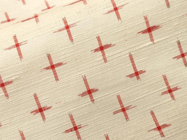 平和屋着物■上質な紬 十字絣文様 正絹 逸品 CABK3925ev